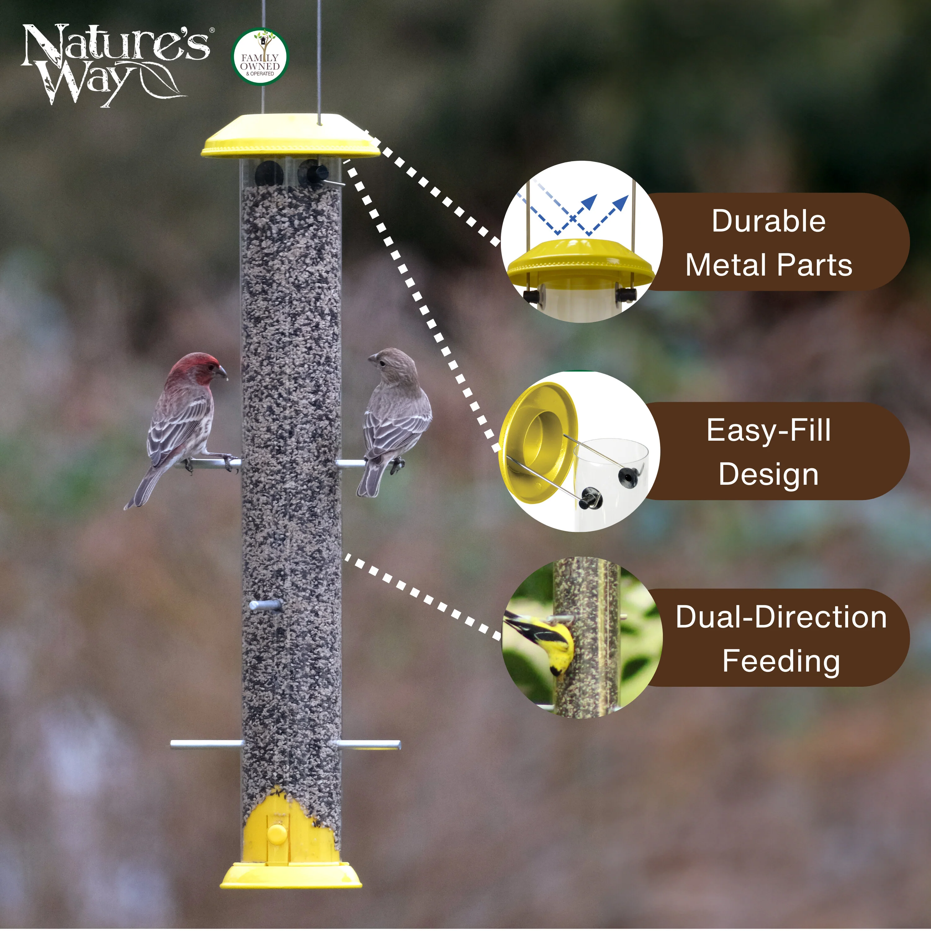 Bottoms-Up Metal Thistle Finch Feeder - Image 3