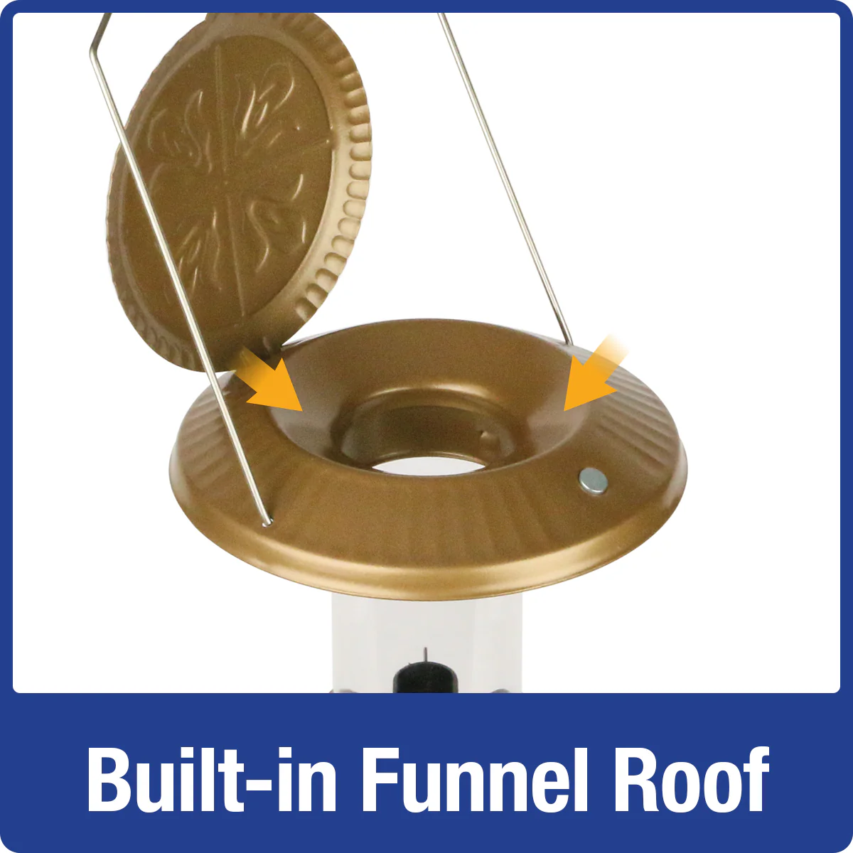 Deluxe Funnel Flip-Top Tube Feeder - Image 3