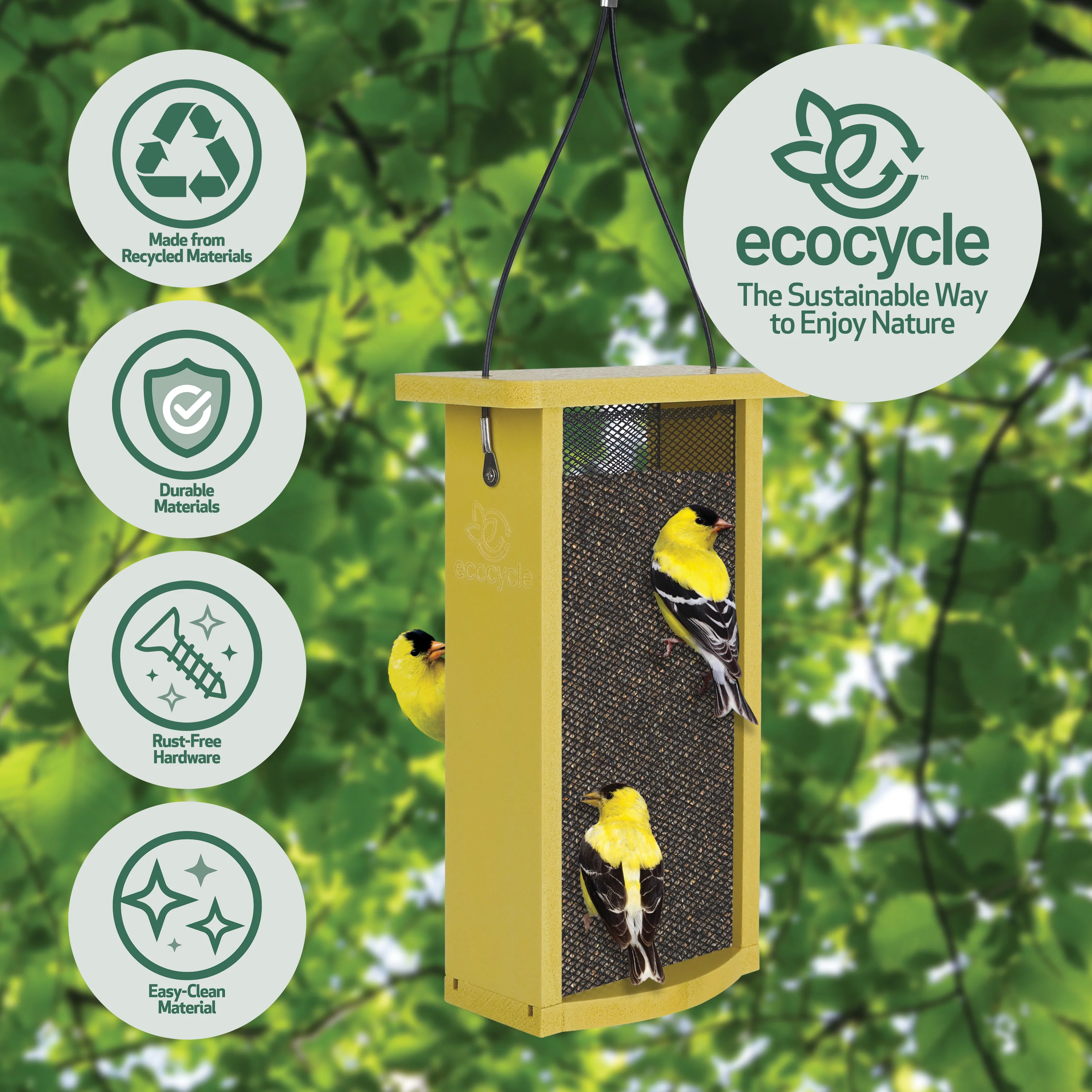 Finch Fare Recycled Plastic Thistle Mesh Bird Feeder - Image 3