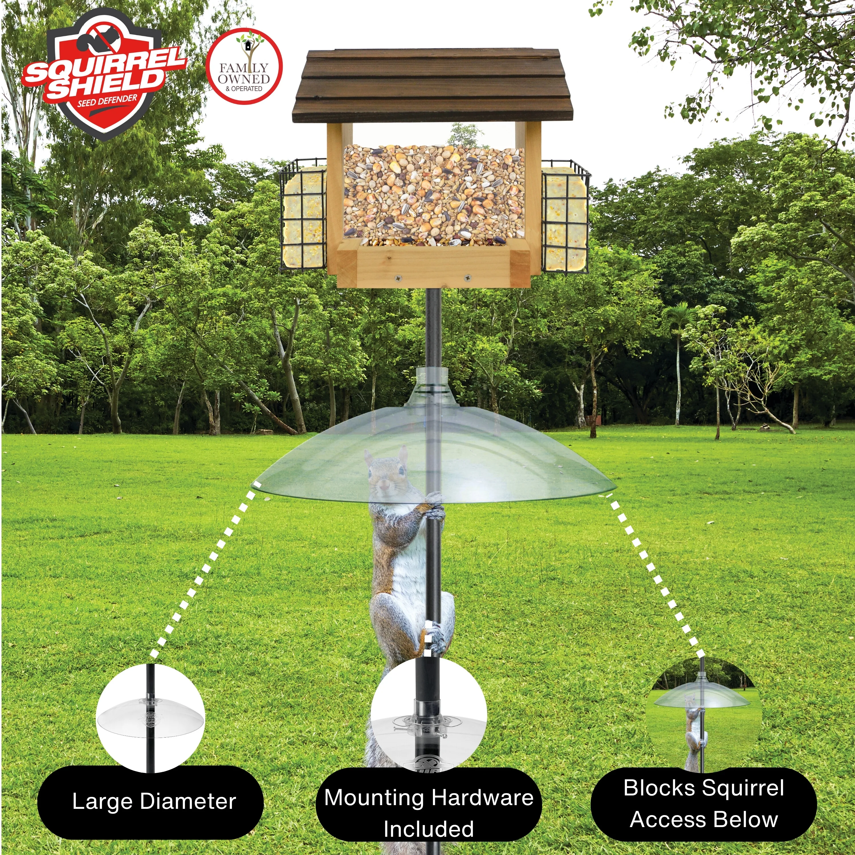 Squirrel Shield Dual-Mount Transparent 16" Squirrel Baffle - Image 4